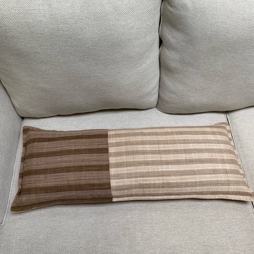 Amber Lewis x Loloi Vespera Pillow Brown / Multi 13" x 35" - Picture 2 of 5